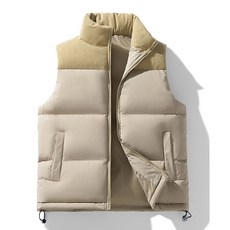 스토리원 JG-FWJK037 남녀공용 코듀로이 배색 패딩조끼