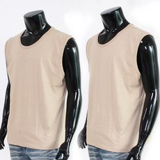 男款透氣涼爽單面棉質寬鬆版型肌肉無袖T恤健身背心 2件組