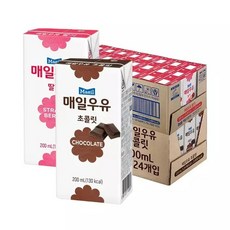 매일 멸균우유 딸기200ml 24팩+초콜릿 200ml 24팩, 200ml, 48팩