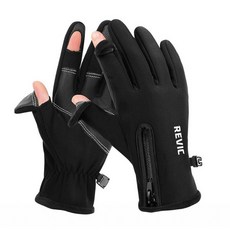 REVIC 오토바이 배달 장갑 터치 방한 글러브, 블랙