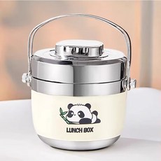 예니브 304 스텐 2중 구조 보온 도시락 휴대용 점심 도시락통, 베이지 1.2L, 1개