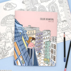 컬러링 북 일러스트 취미용 힐링 힐링 컬러링 북 드로잉 문구 그림 책상용 그리기 디자인 어린이 색칠 공부