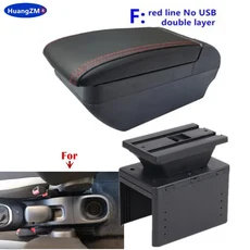 피타 자동차 팔걸이 박스 SI 500L 용 센터 콘솔 보관함 개조 부품 액세서리, [05] F Black Red No USB, 1개