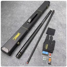 碳素臺球桿黑科技碳纖維桌球桿，斯諾克小大頭中式黑八9球桿入門撞球桿，專業檯球桿, 暗影灰色單杆+絨布盒（備註小頭）, 1個