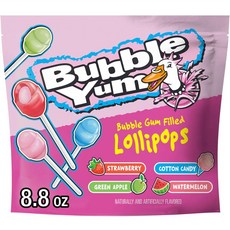 버블윰 다양한 맛의 껌 롤리팝 캔디 백 249.5g, BUBBLE YUM 다양한 맛의 버블 껌 충전 롤리팝,, 249g, 다양한 맛, 1개