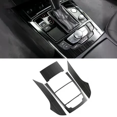 자동차 스타일링 센터 콘솔 기어 시 프레임 트림 스트립 액세서리 AUDI A6 C색상 202 탄소 섬유 질감블랙, 02 BLA BRUSHED
