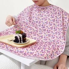 메디홈즈 국산 방수 환자용 턱받이 식사용 앞치마 요양원 병원 간병원, 1개, 꽃패턴