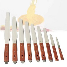 스테인레스 스틸 잉크 조정 4-12 인치 나무 손잡이 납땜 페이스트 믹싱 텍스처 스크레이퍼 스크린 인쇄 스크레이퍼, [07] 4 inch small, 1개