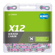 KMC X12 極光鏈條 極光藍 Aurora Chain X系列 變色龍鍊條 12速極光 鏈條 X12W 上腊鏈條, 1個, X12W 上腊鏈條-極光藍126目*1條