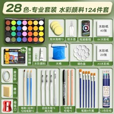 솔리드 안료 수채화 물감 세트 36색 무독성, 30. 프로페셔널세트 28색/124개 무료