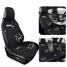 Tixpra 자동차 시트 커버 방석 편안한 통기성 사계절 차량용품귀여운 곰돌이 인테리어 자동차 방석 앞좌석 뒷좌석 세트, 1개, 블랙