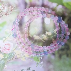 冰種摩根石三圈手鍊 5.5mm圓珠 提升幸福和諧 展現女性優雅, 1個