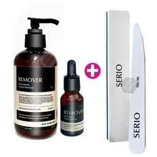 세리오 큐티클리무버 250ml+스포이드공병+샌딩버퍼+우드파일, 1개