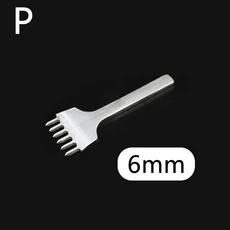 가죽 구멍 펀치를위한 4/5/6mm 간격 펀치 도구 레이싱 스티치 바느질 DIY 가죽 공예 도구 2/4/6 프롱, 6mm 6prong, 1개