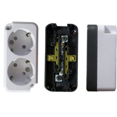 노출형 멀티탭 일반형 안전 콘센트 접지형 멀티탭 2구 사무용 플러그 가정용 화이트 생활용 방수 벽면