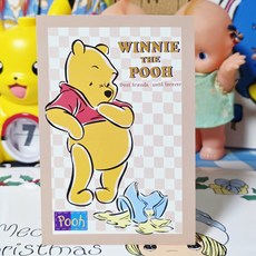 고전문구 디즈니 곰돌이 푸 엽서 디자인 꿀단지