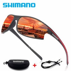 시마노/Shimano 편안한 대만 낚시 Luya 선글라스 운전 편광 렌즈 스포츠 고글 안경, 블랙 프레임 레드 필름 (208), 1개