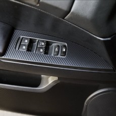 [비브랜드] 도어 스위치 카본 랩핑 데칼스티커 튜닝 몰딩 용품 코란도스포츠 호환가능, 1개, 블랙카본