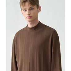 DRAW FIT 포멀릭 리브드 모크넥 티셔츠 [BROWN] 212073