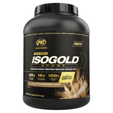 PURE VITA LABS ISOGOLD 運動頂級分離乳清蛋白奶昔粉 冰淇淋餅乾三明治口味, 1個, 2.27kg