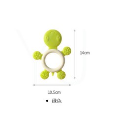 臺灣爆品-FaSoLa牙膠咬咬樂嬰兒早教玩具牙咬防吃手安撫磨牙棒卡通硅膠牙膠, 綠色, 1個