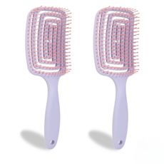 라스몰 가볍고 튼튼한 엉킴방지 빗 브러쉬, 2개, 보라색