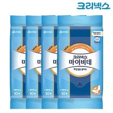 크리넥스 마이비데 물티슈 화장실용 10매 x4개 엠보싱, 4개