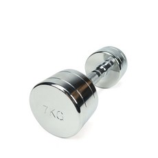 電鍍啞鈴7公斤(菱格紋槓心)(1支)(7kg/二頭肌/重量訓練/舉重/肌肉), 詳見包裝, 詳見包裝