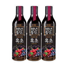 샘표 백년동안 흑초 산머루복분자, 3개, 900ml