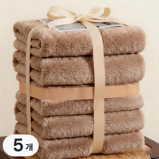 Ataasha 호텔수건 10장 고급 세면 타월 선물 포장 울트라 소프트, 5개, 갈색