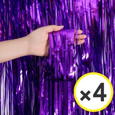 생일파티 용품 파티커튼 42컬러 홀로그램/새틴 무광/파스텔/샤이니 포토존 소품 은박 수술 가랜드 커튼 [에브리띵스마일], 샤이니 퍼플, 4개