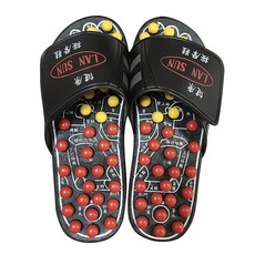 LAN SUN足底穴道按摩拖鞋，舒適按摩凸點設計，促進血液循環，舒緩足底疲勞，居家保健首選, 專利健康按摩鞋-S號長約25公分, 1個
