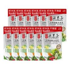 古寶無患子 蔬果碗盤洗潔液 檸檬綠茶酵素補充包, 12個, 800g