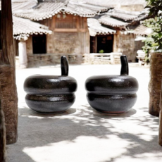 예조 맷돌 2종세트 도자기 소금통 소금단지 옹기도자기 이천도자기 옹기항아리 장독 미니항아리 테라리움키트 미니도자기 현관소금단지 소금단지항아리 미니옹기 정원꾸미기 한국전통선물, 1개