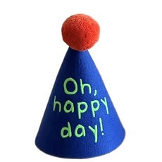 오해피데이 컬러풀 부직포 모자 블루 파티 생일 용품 화이트 오헤이데이, 블루 오헤이데이