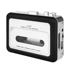 휴대용 카세트 플레이어 독립형 USB 카세트에서 MP3로 음악 카세트 변환, 검은, 흑색의