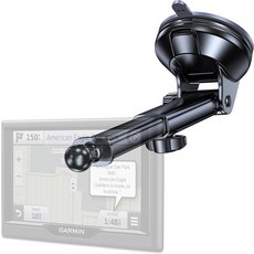 Coolpow Garmin용 GPS 석션 컵 마운트 강력 교체 대시 17mm 볼 긴 대시보드 윈드실드 자동차 홀더 Garmin Nuvi Drive Dezl RV Assist 트럭용, Black
