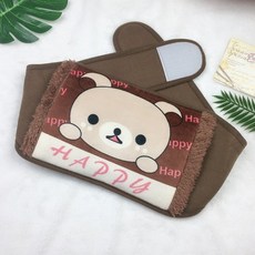冬季必備註水式熱水袋 安全保暖暖肚子暖腰帶加厚毛絨灌水防爆護腰帶暖宮雙插手可拆洗, 沖水熱水袋+輕鬆熊