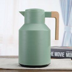 北歐木柄保溫壺 1000ML, 1個, 1L, 綠色