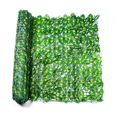 그물망 울타리 촘촘한 새 동물 메쉬 나일론 보호망 휀스 안전망 1PC 인공 아이비 헤지 울타리 패널 녹색 잎, 03 G-0.5x0.5m