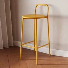 철제 바스툴 의자 식탁 등받이 홈바, 75cm 옐로우
