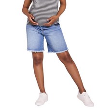 MoTHE 더rHOOD 후디 후드티 MAT 매트ernity 여성용 Under THE 더 BELL 벨y 신축성 있는 허리 데님 임산부 반바지 Beth 미디엄 워시 L 2317