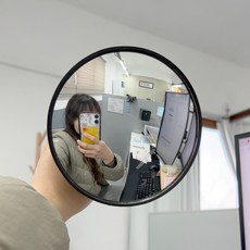 리브온 실내 감성 포토존 사각지대 흡착형 볼록 거울 반사경, 1개, 실버