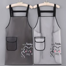 베네피온 귀여운 방수 앞치마 생활방수 주방, 1개, 블랙