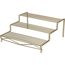 주방 세부 사항 지오데 3단 스파이스 랙 조리대 및 캐비닛 정리함 무료 스탠딩 녹슬지 않음 새틴 골드, Satin Gold, 1_1 Count (Pack of