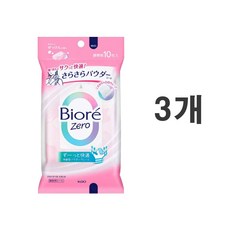 비오레 ZERO 사라사라 파우더 시트 10매입 비누향, 3개, 48g