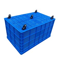 대형 플라스틱 수납바구니 손잡이형 장난감정리함 다용도 보관함 사각형 옷장정리용품, 1개, 블루