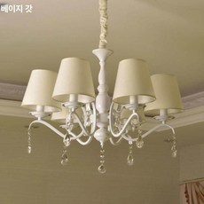 샹들리에 6등 720 화이트 샹제리제 크리스탈 거실조명, 표준 스위치 제어, 12W, 6구 베이지