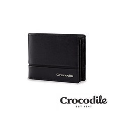 Crocodile 鱷魚皮件 真皮短夾 中性皮夾 送禮推薦 8卡釦式零錢 雙鈔 Martin系列-0103-10905