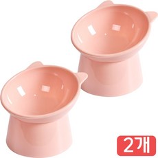 에쉬울프 강아지밥그릇 파스텔 강아지 고양이 애견 밥그릇 물그릇 식기 1+1, 핑크, 1개